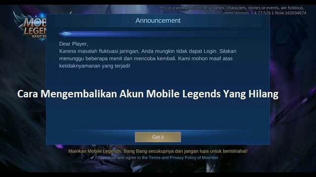 Cara Mengembalikan Akun Mobile Legends Yang Hilang